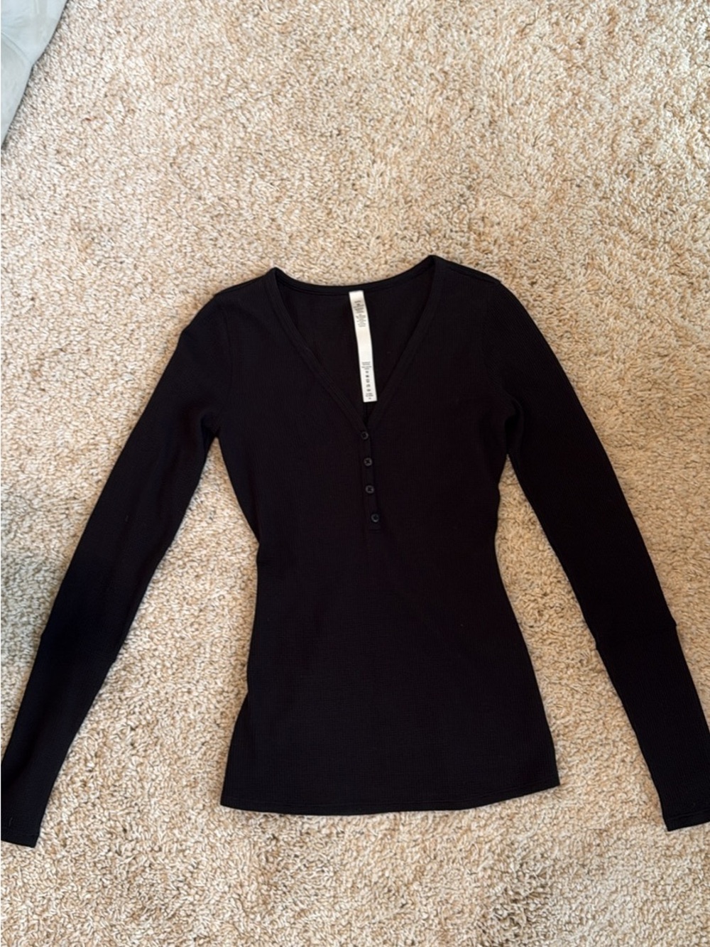 lululemon athletica Black Ribbed Long Sleeve long underwear xxs